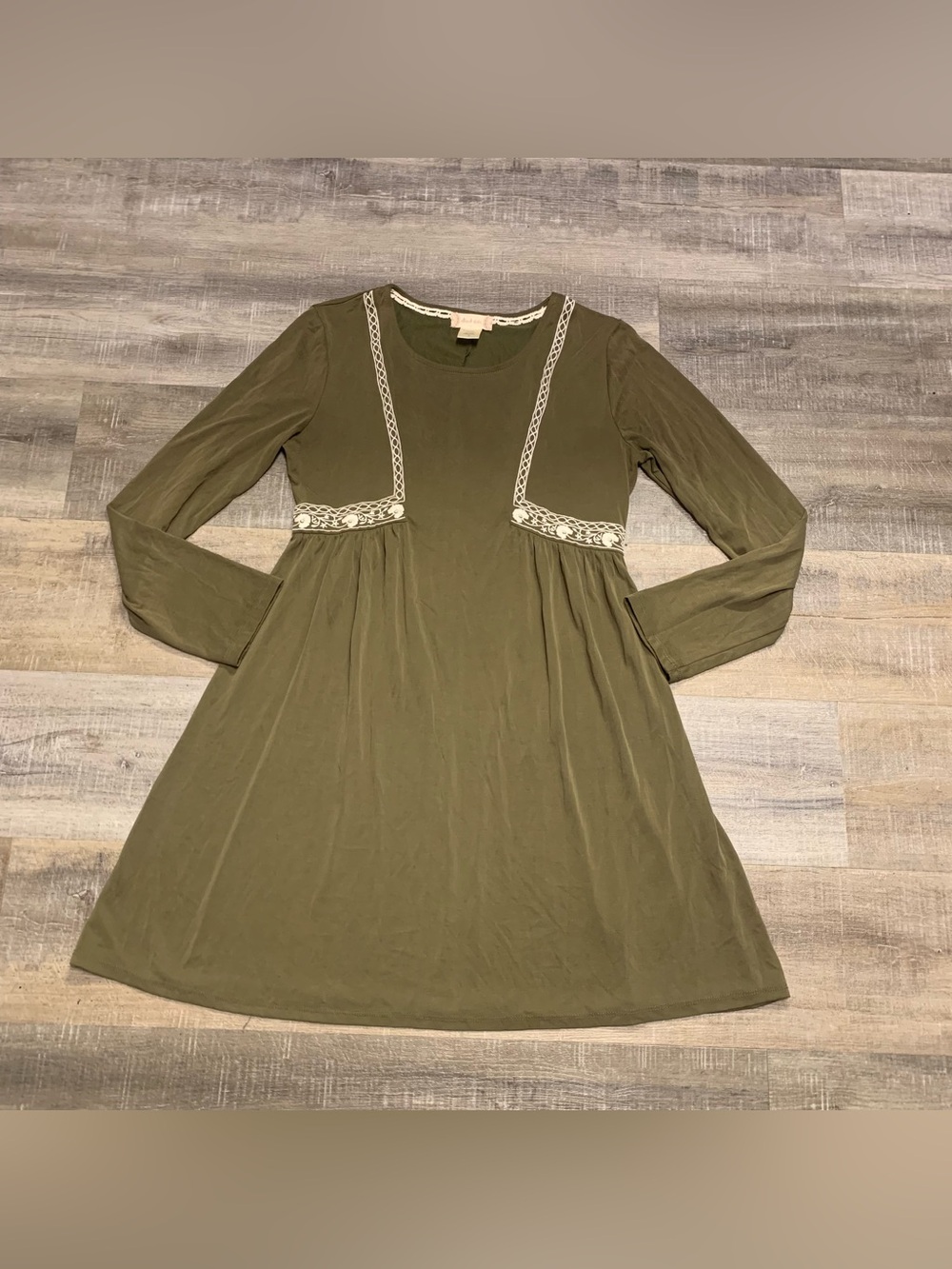 Altar’d State Green Dress Embroidered Boho Peasant Women's Large